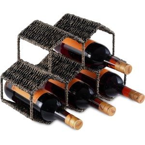 Seagrass and Metal Wine Rack.